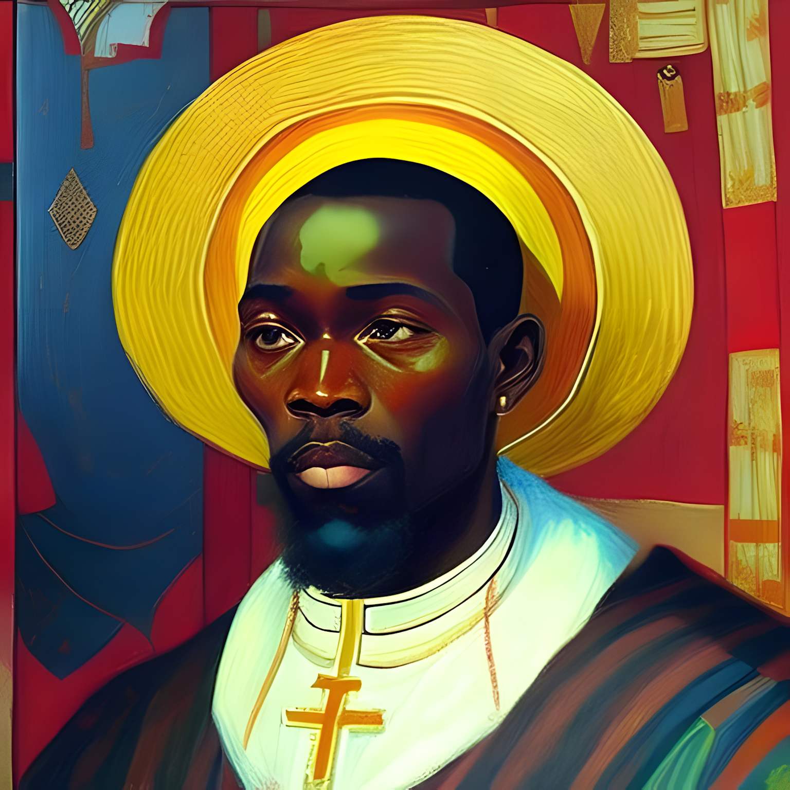 A modern artistic interpretation of Saint Benedict the Moor