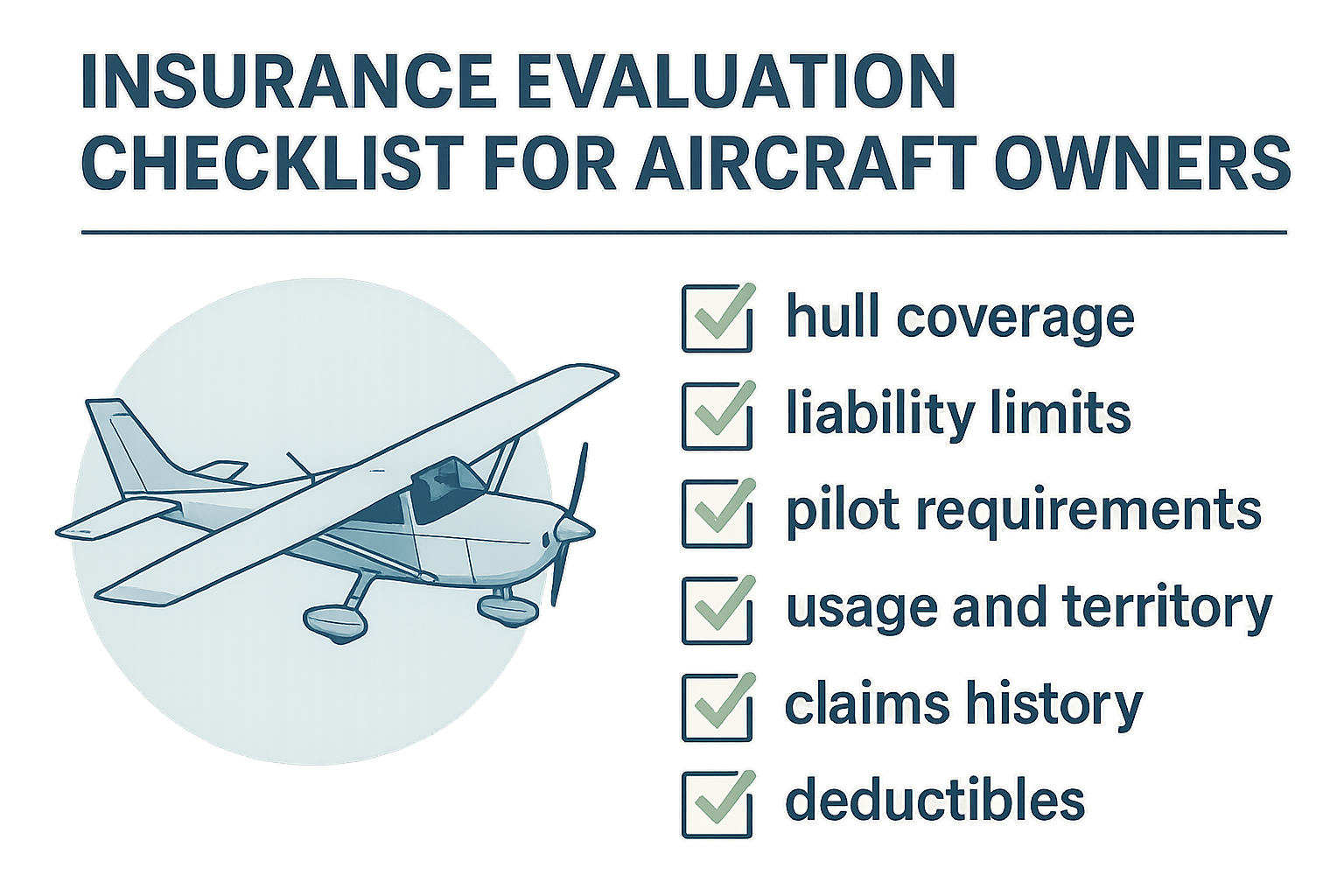 Comprehensive insurance evaluation process for private aircraft owners