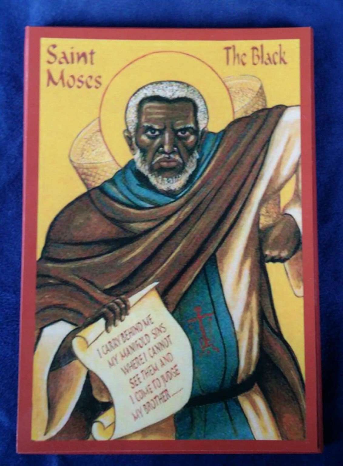 Icon of Saint Moses the Black, Holding a Scroll