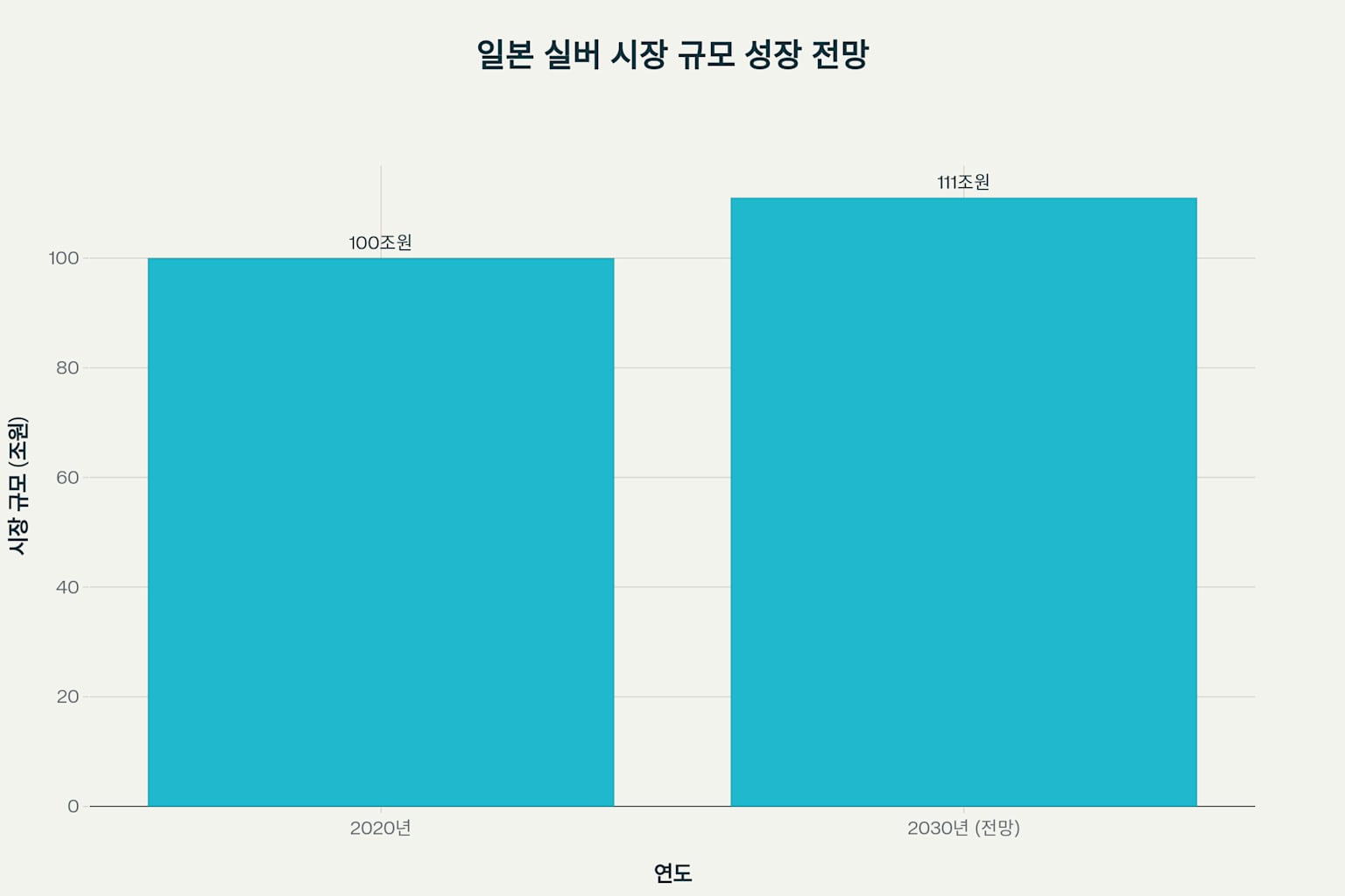 일본 실버 시장 규모 성장 전망 차트