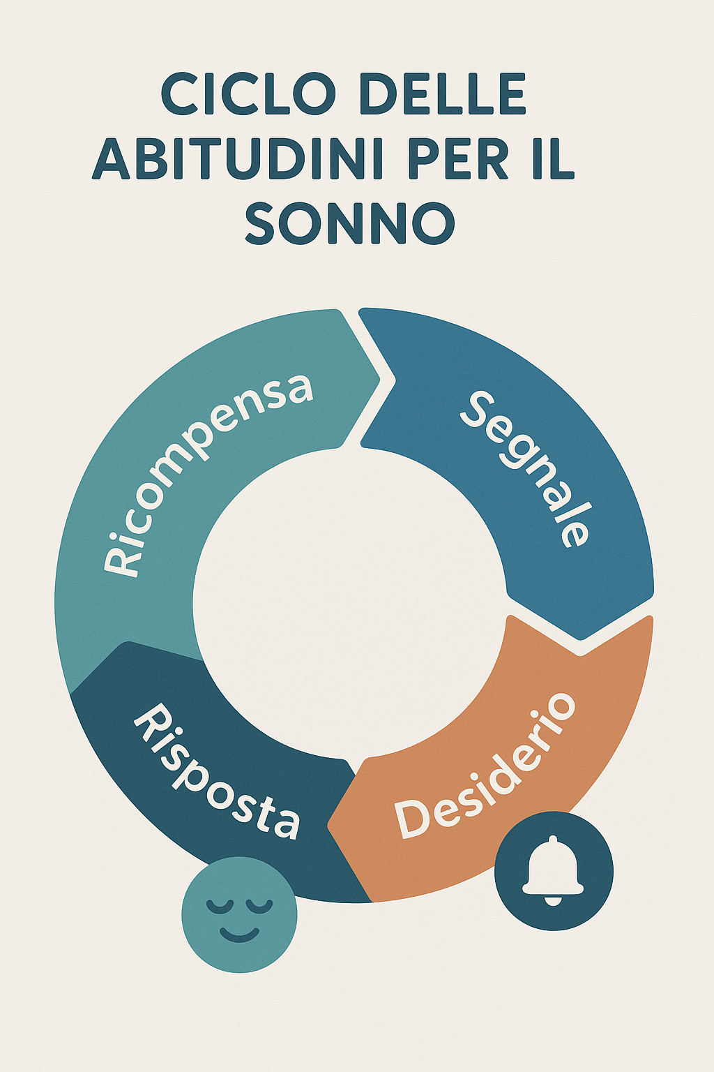 Infografica del ciclo delle abitudini per migliorare il sonno