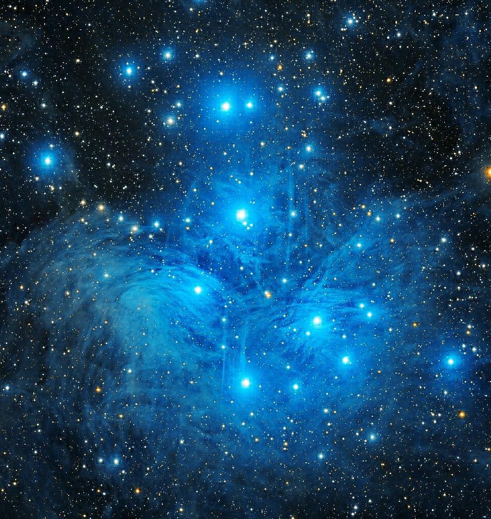 The Pleiades Star Cluster, also known as the Seven Sisters