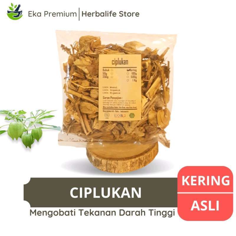 Bag of dried ground cherry herbs, marketed for health benefits.