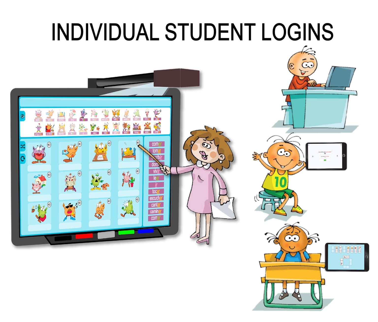 Interactive cartoon style learning of Spanish