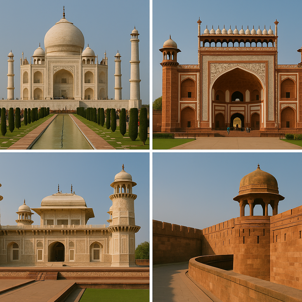 4 resized photos of Agra tourist places