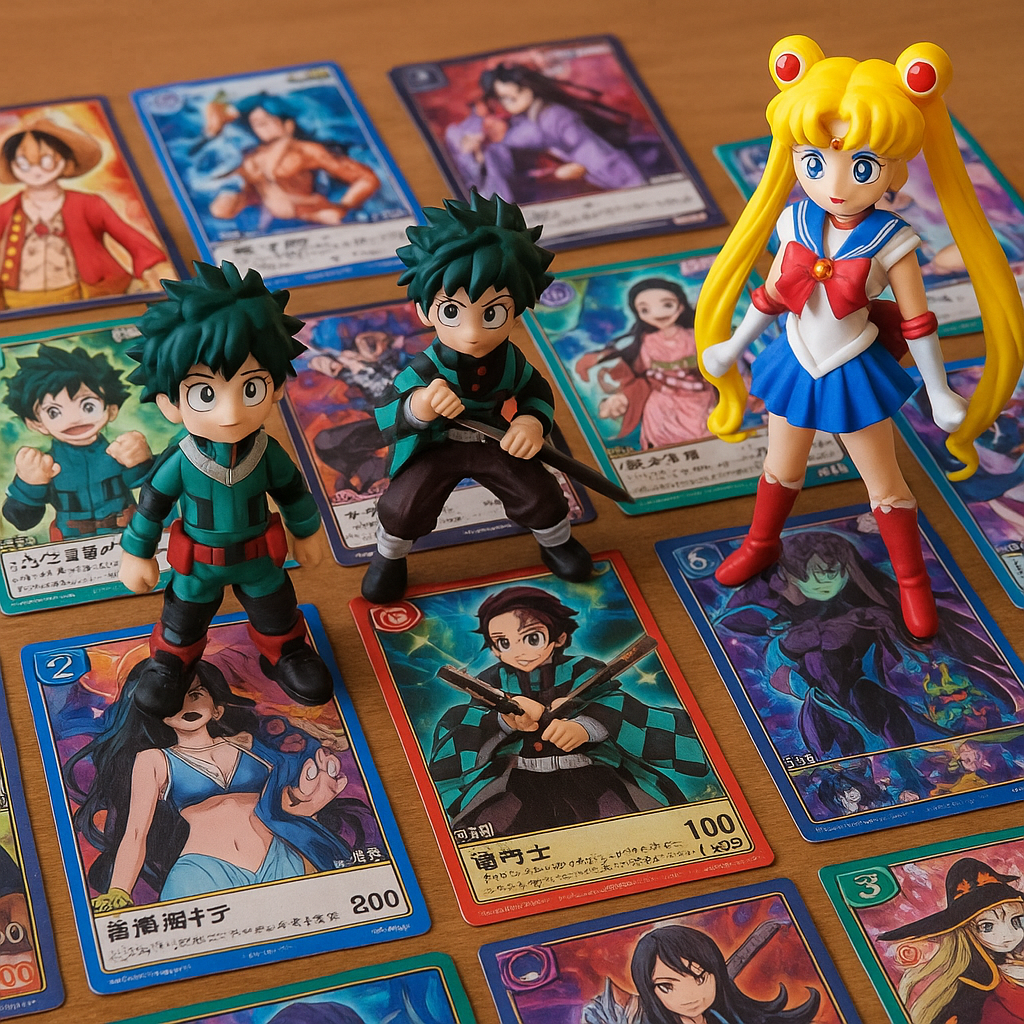 Cartes à collectionner et figurines de style japonais
