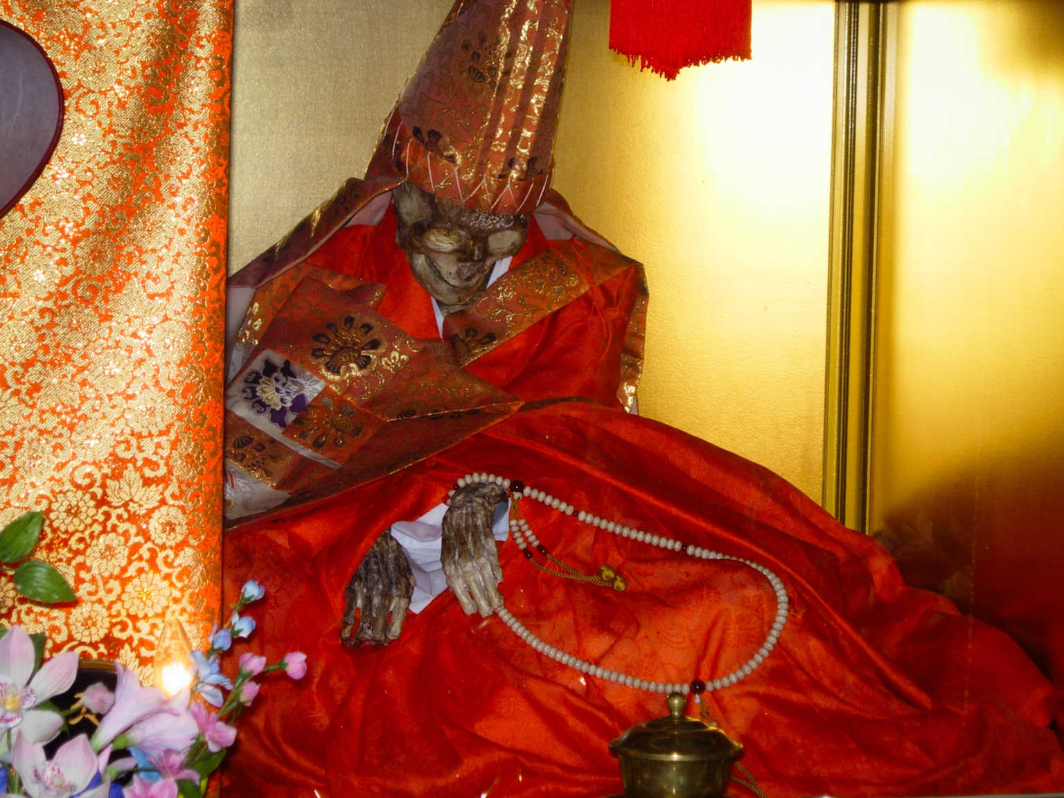 A preserved Sokushinbutsu monk in ceremonial robes
