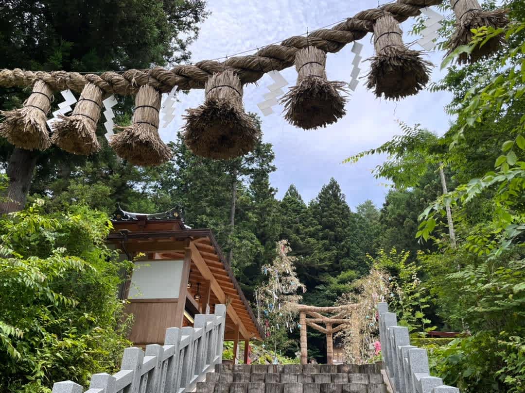 Entrance to a Shinto shrine, potentially Fuji Asuyama Taishingu Shrine
