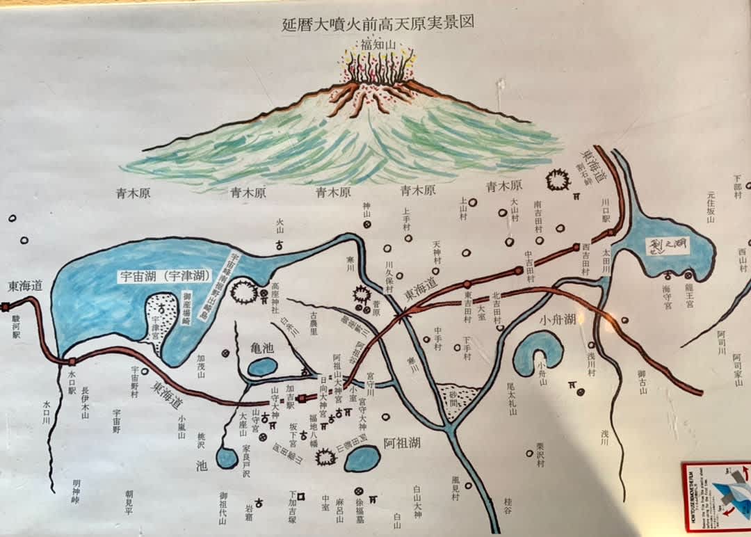 Map Depicting the Mount Fuji Area Before the Enryaku Eruption