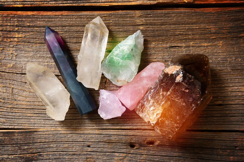 A variety of crystals commonly used in New Age spiritual practices