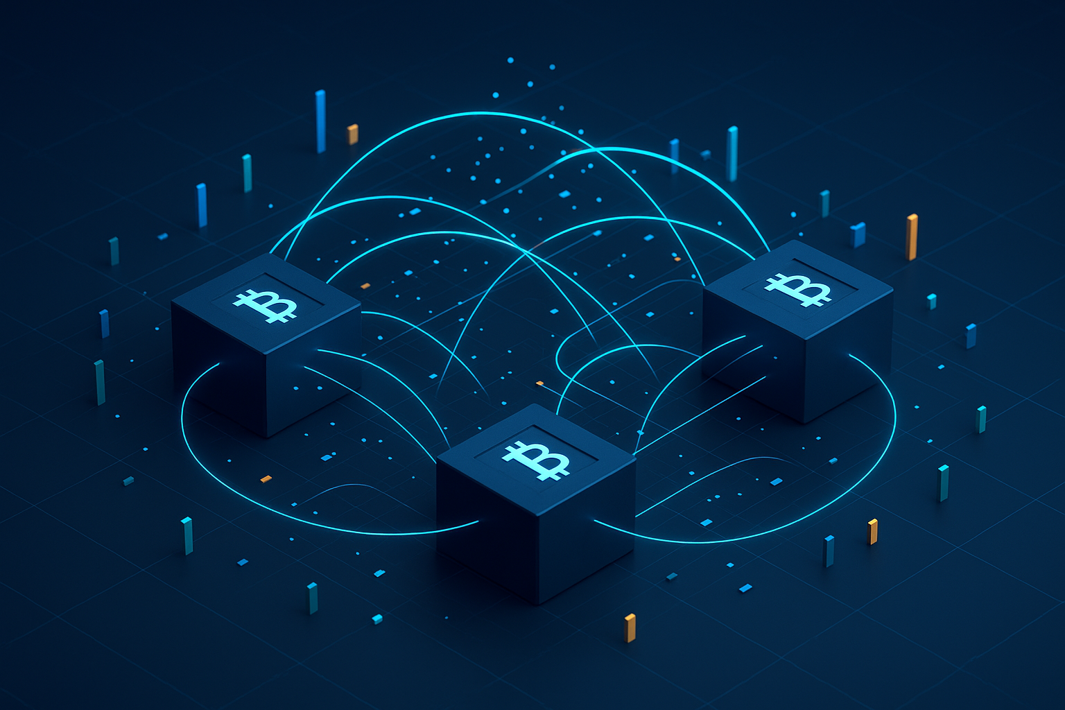 Multi-chain analytics visualization showing interconnected blockchain networks