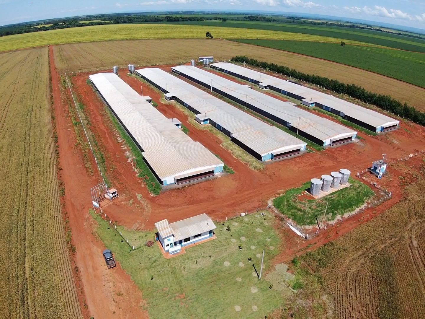 Vista aérea do agronegócio em Tangará da Serra