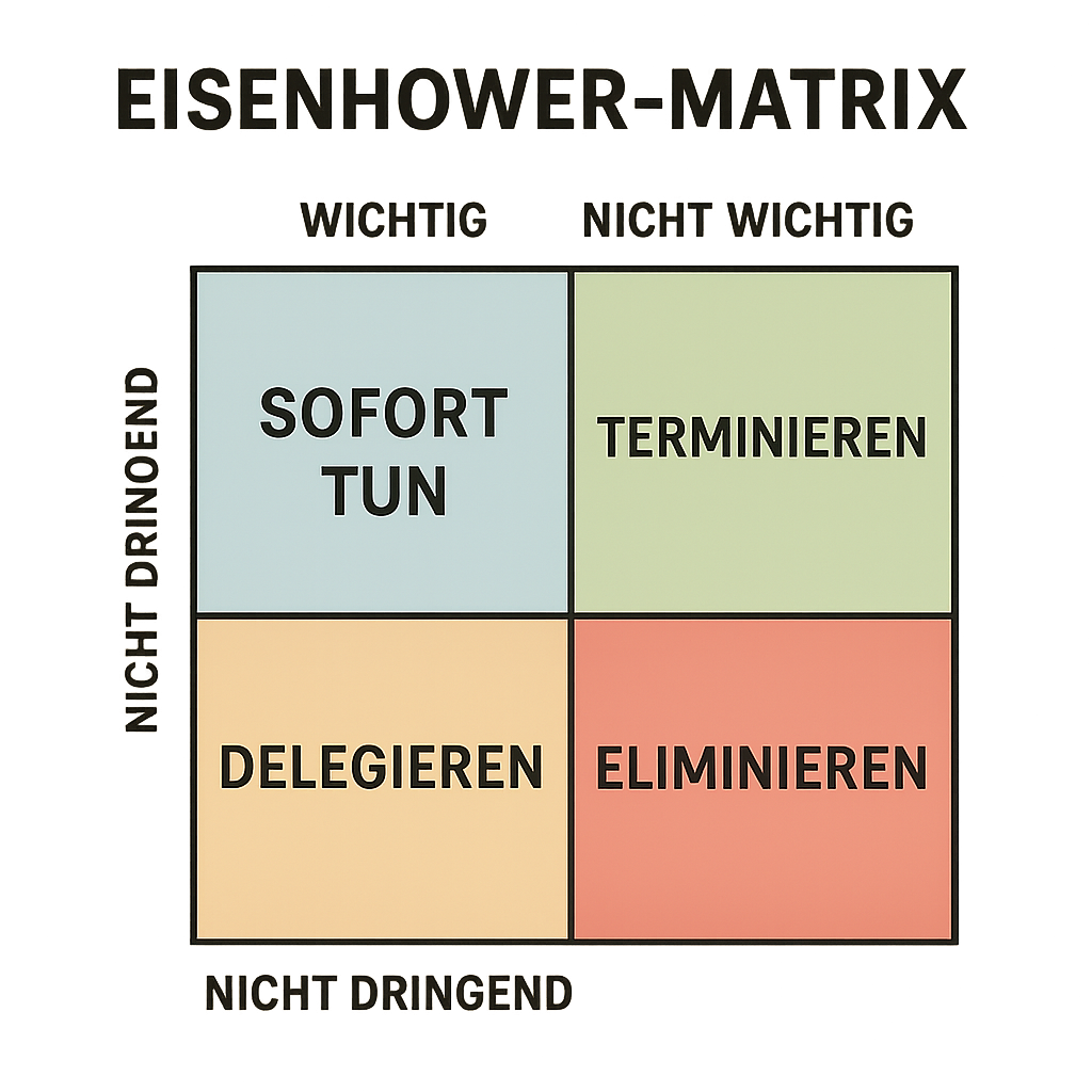Quadranten-Framework für Aufgabenverteilung mit den vier Bereichen
