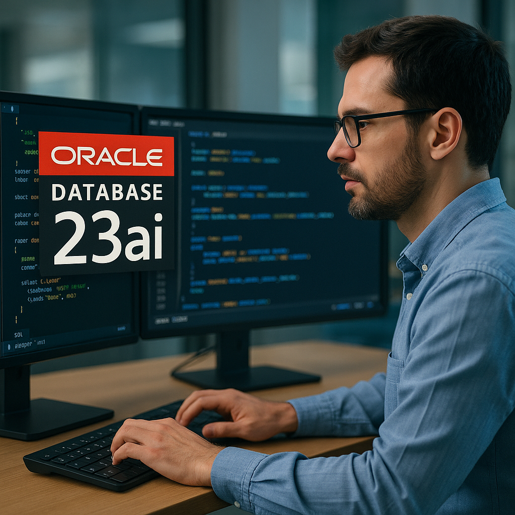 Developer working with Oracle Database 23ai JSON Relational Duality