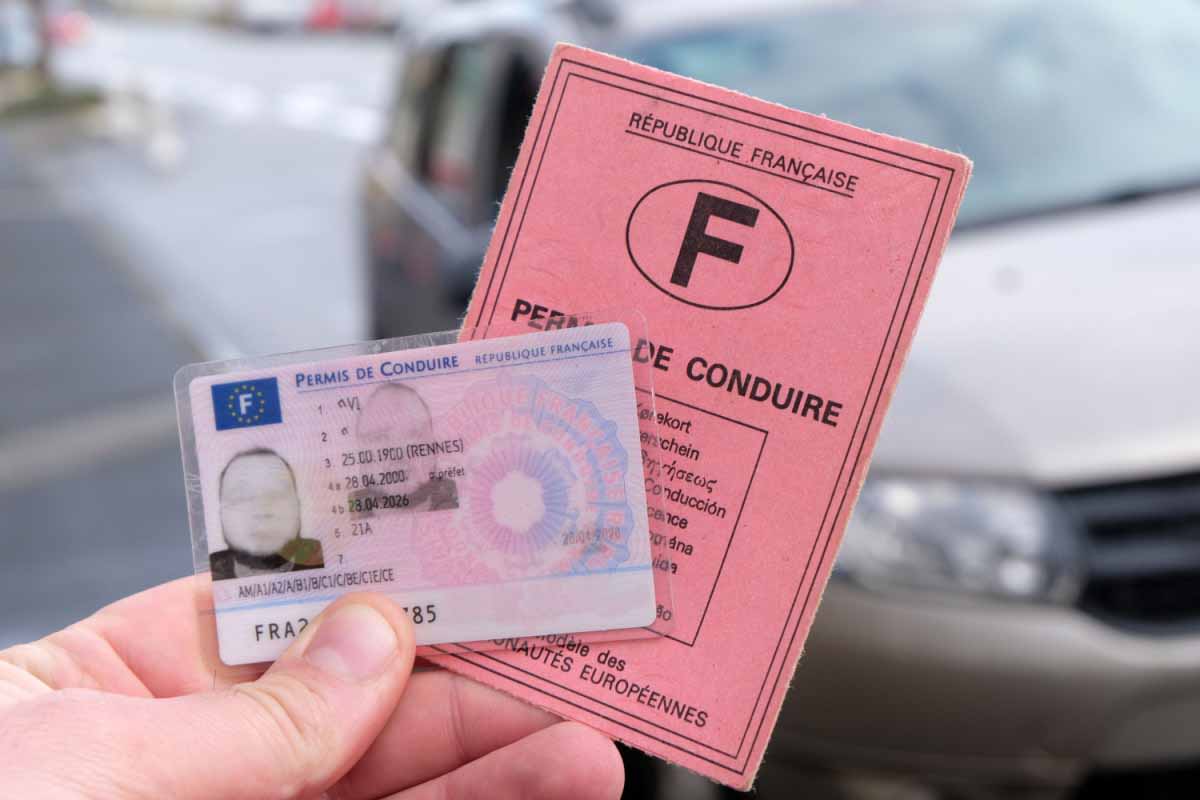 Comparaison entre l’ancien permis de conduire français (format papier rose) et le nouveau format carte de crédit