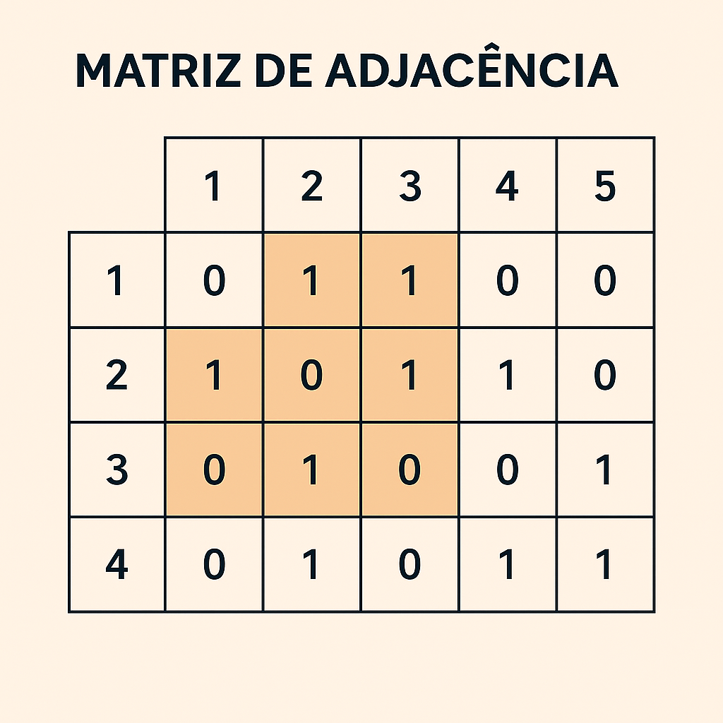 Exemplo de matriz de adjacência