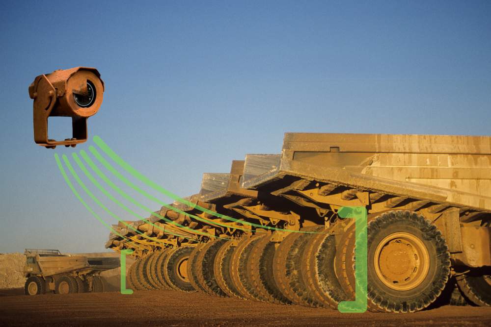 Digital sensor technology monitoring mining trucks