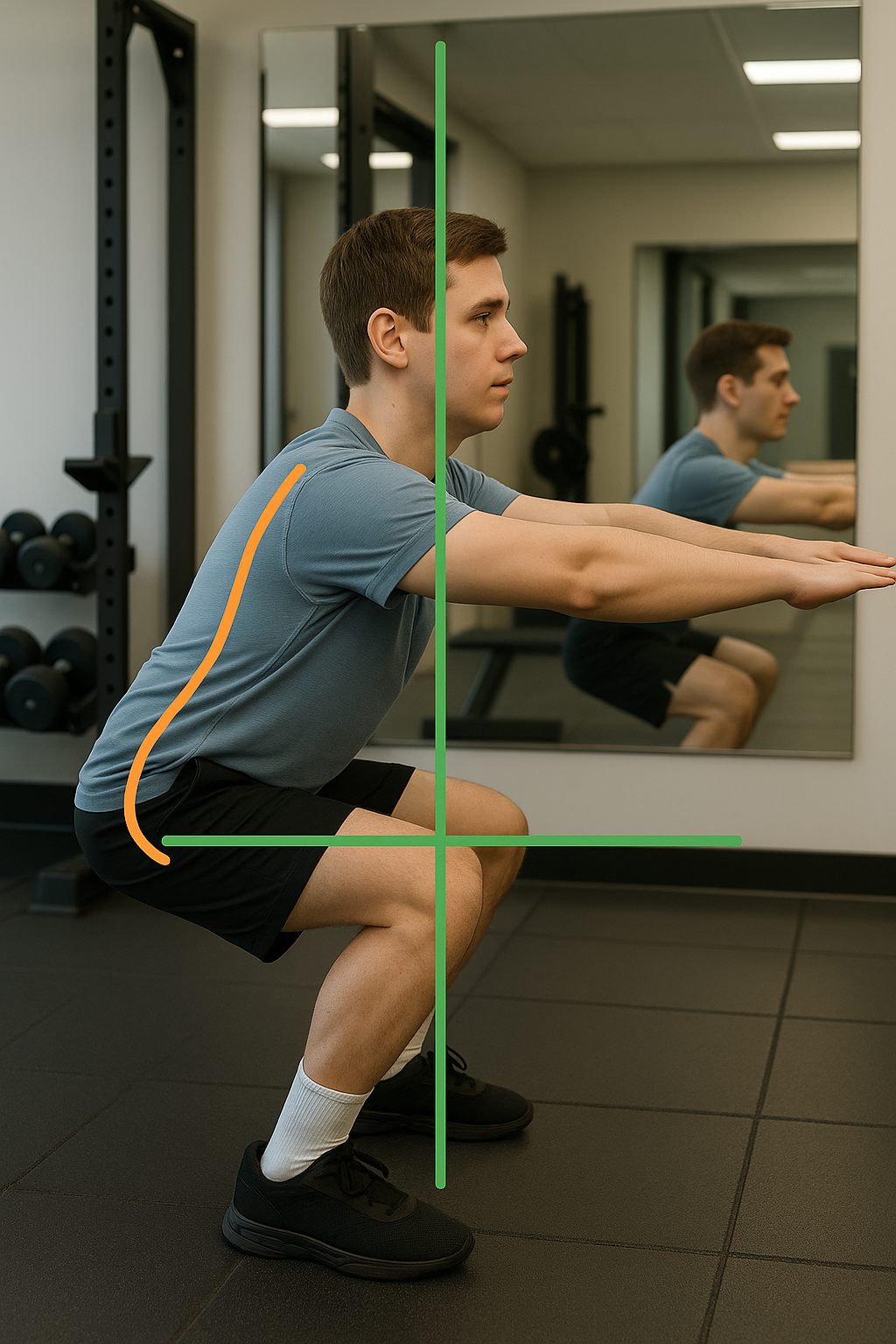 Focus on movement quality with bodyweight squats