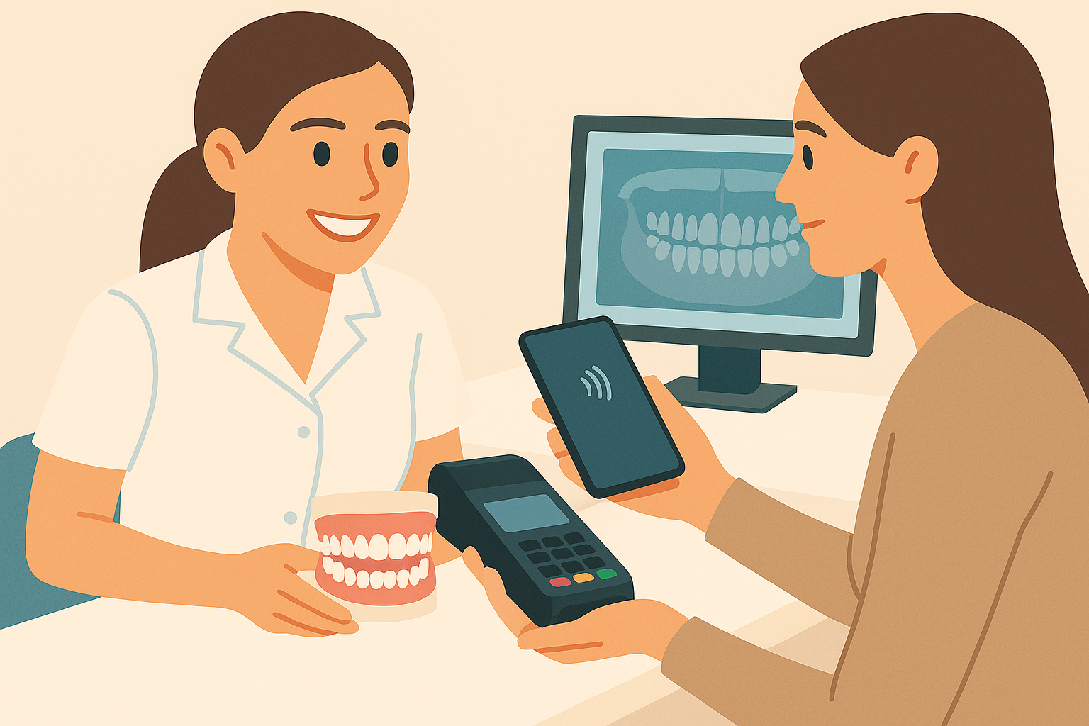 Modern dental consultation illustration