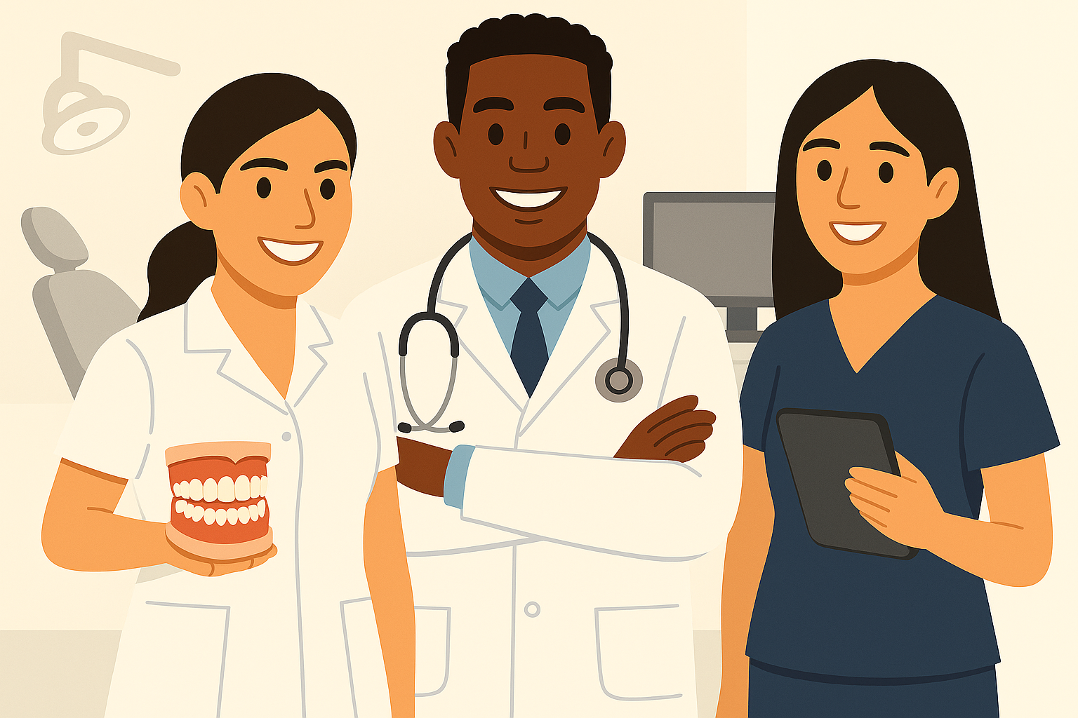 Dental team illustration