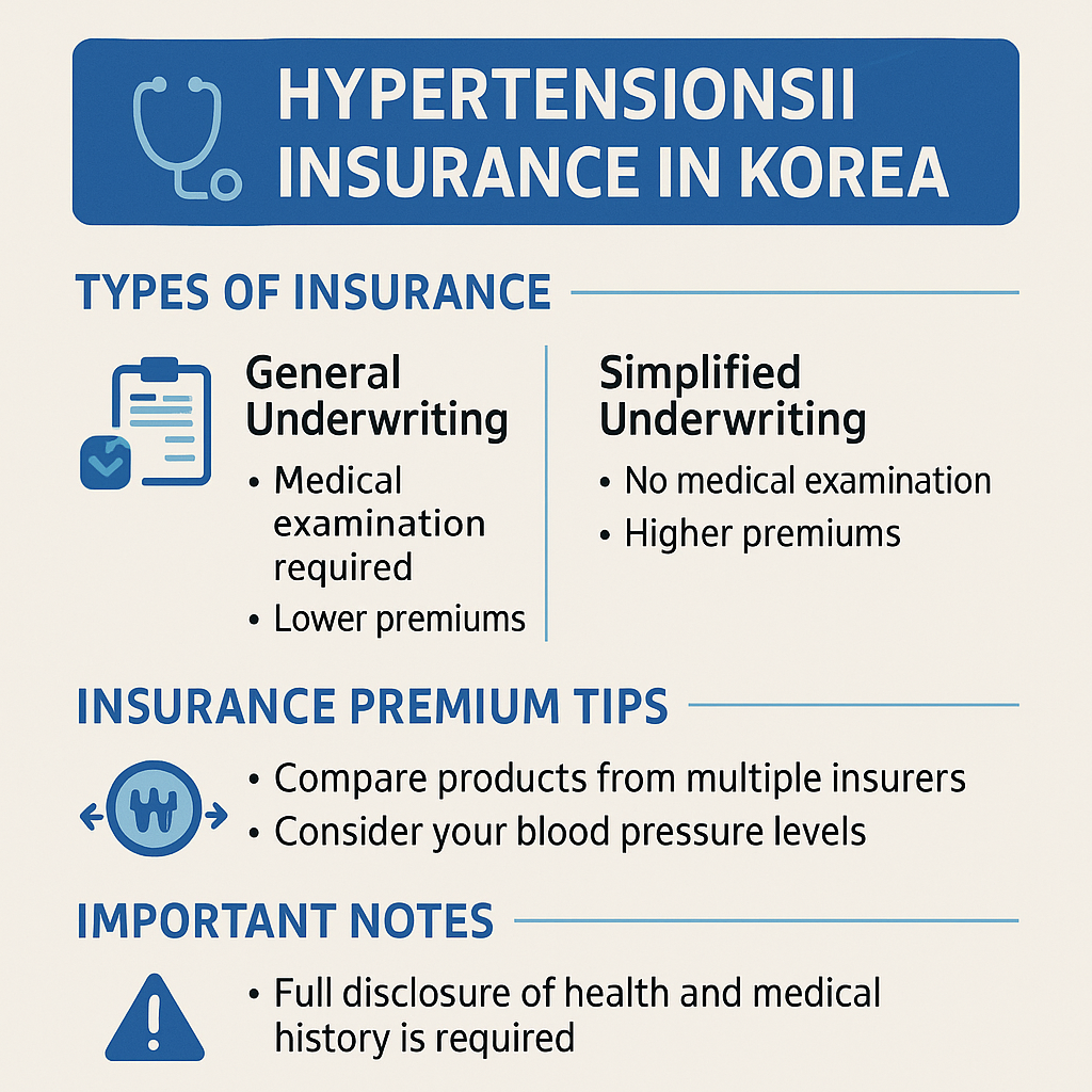 Detailed infographic on hypertension insurance in Korea