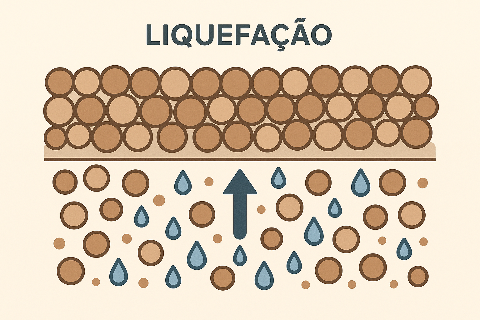 Processo de liquefação do solo em estruturas hidráulicas