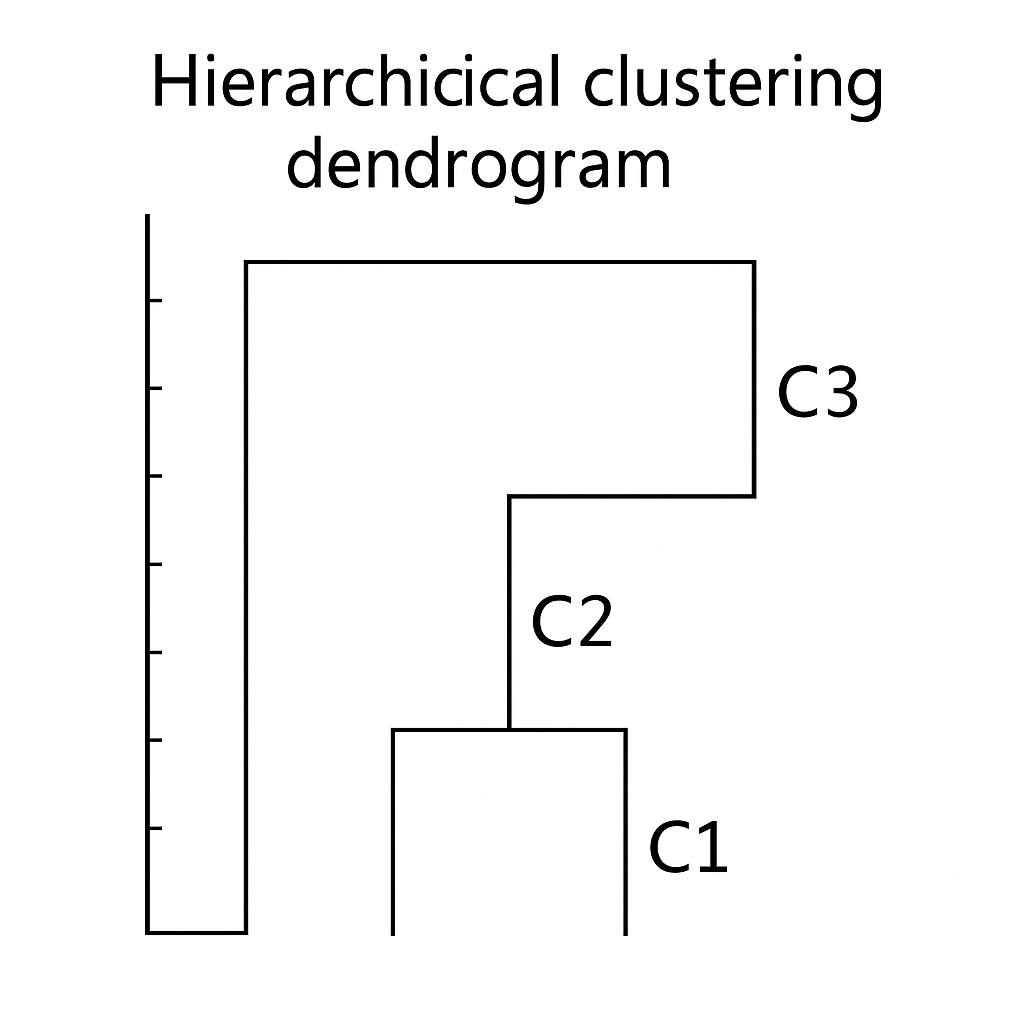 Diagrama de dendrograma de clustering hierárquico