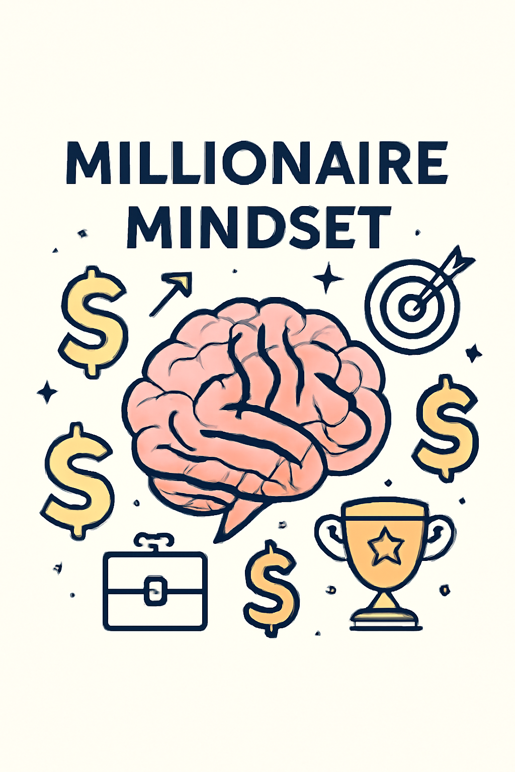 Millionaire mindset concept illustration for financial education