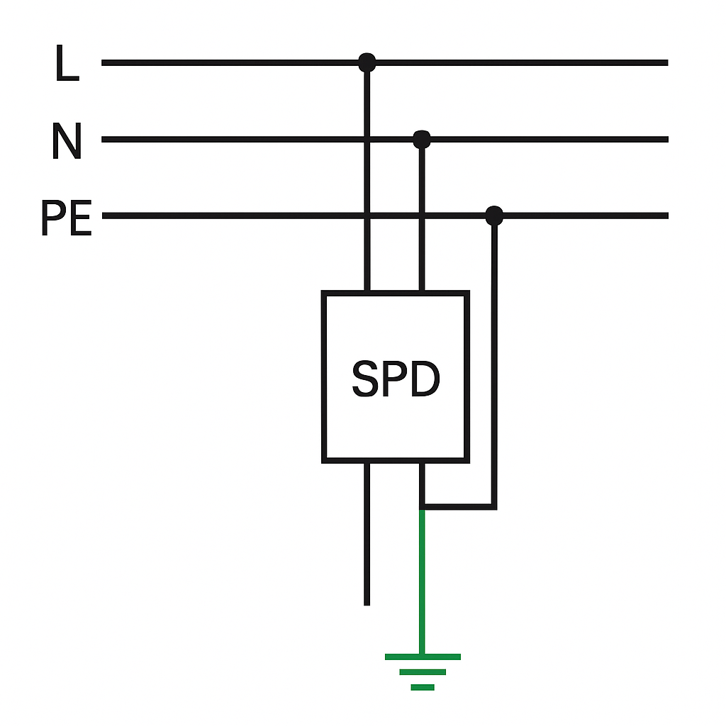 Single-phase SPD wiring diagram