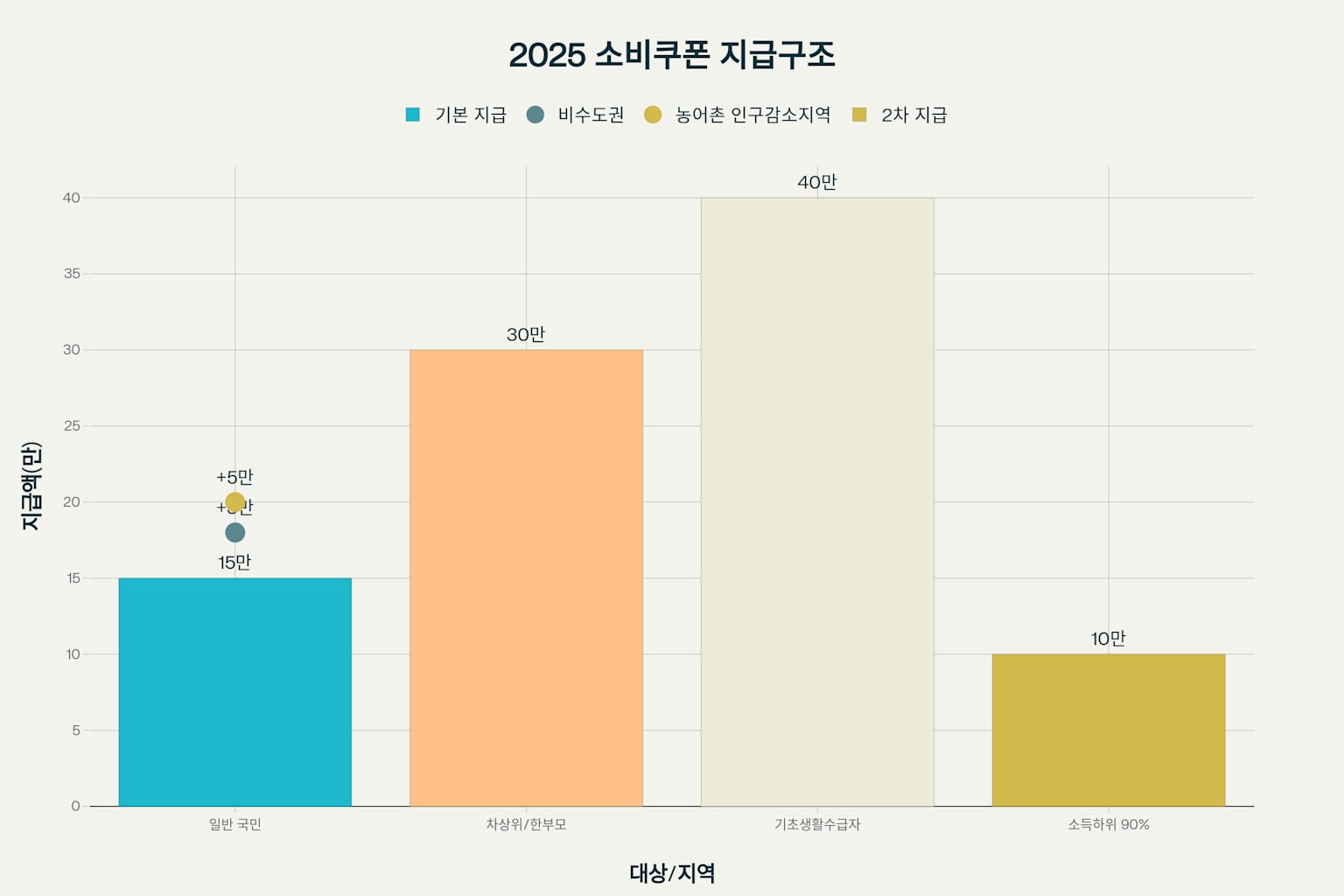 2025년 대한민국 전국민 소비쿠폰 지급구조 인포그래픽