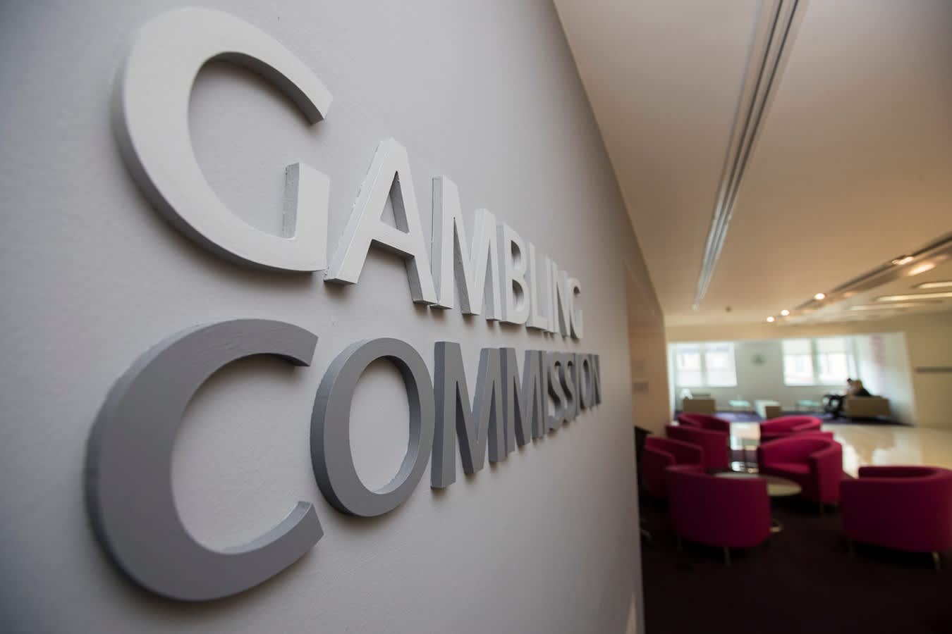 Signage for the Gambling Commission, a government regulatory body