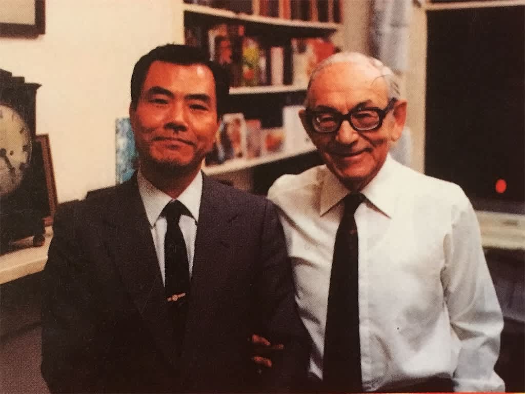 Maurice Barbanell (right), the medium for Silver Birch, pictured with an associate