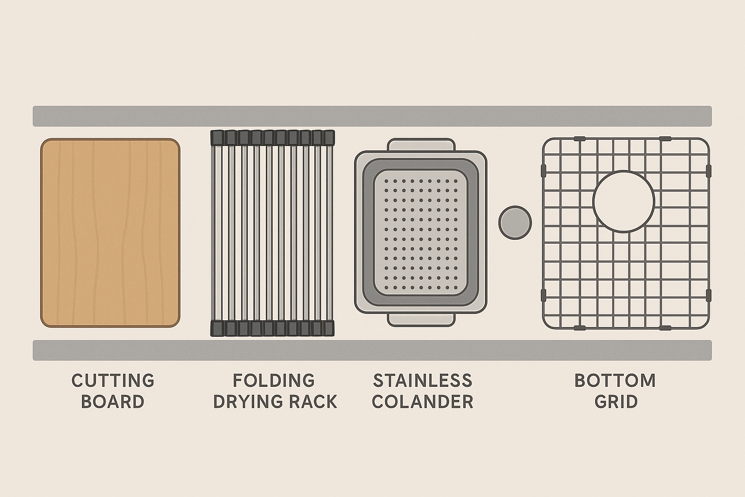 Illustration: Accessory kit that turns a sink into a workstation
