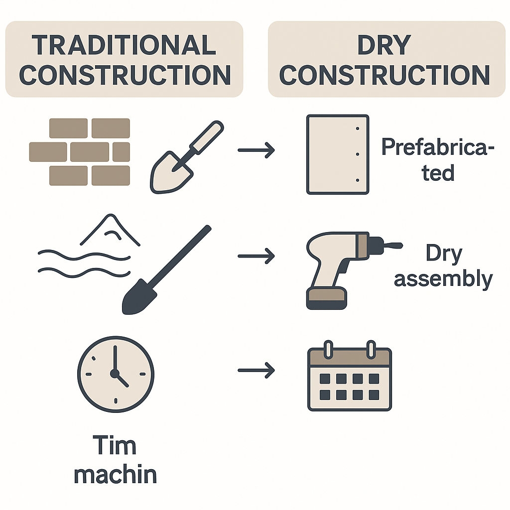 Comparação entre métodos construtivos tradicionais e construção seca