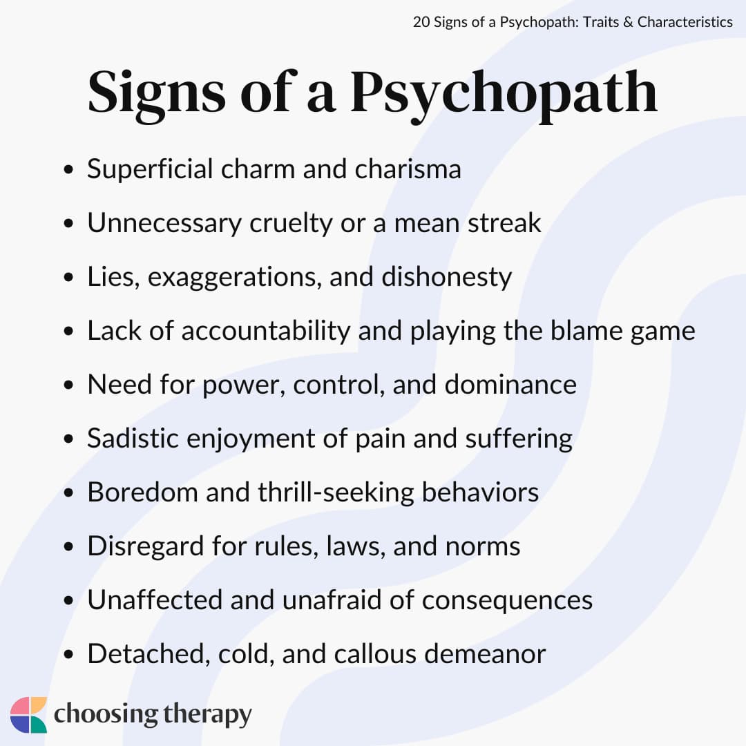 Signs of a Psychopath