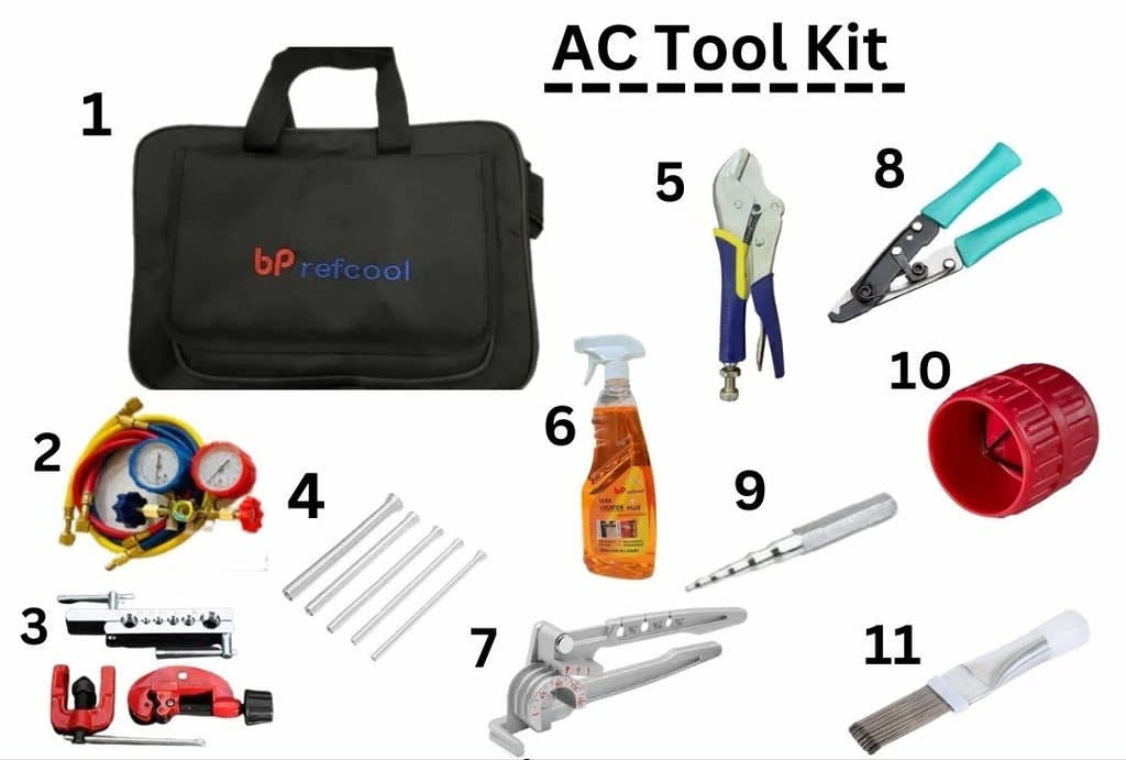 Professional AC repair tools and equipment
