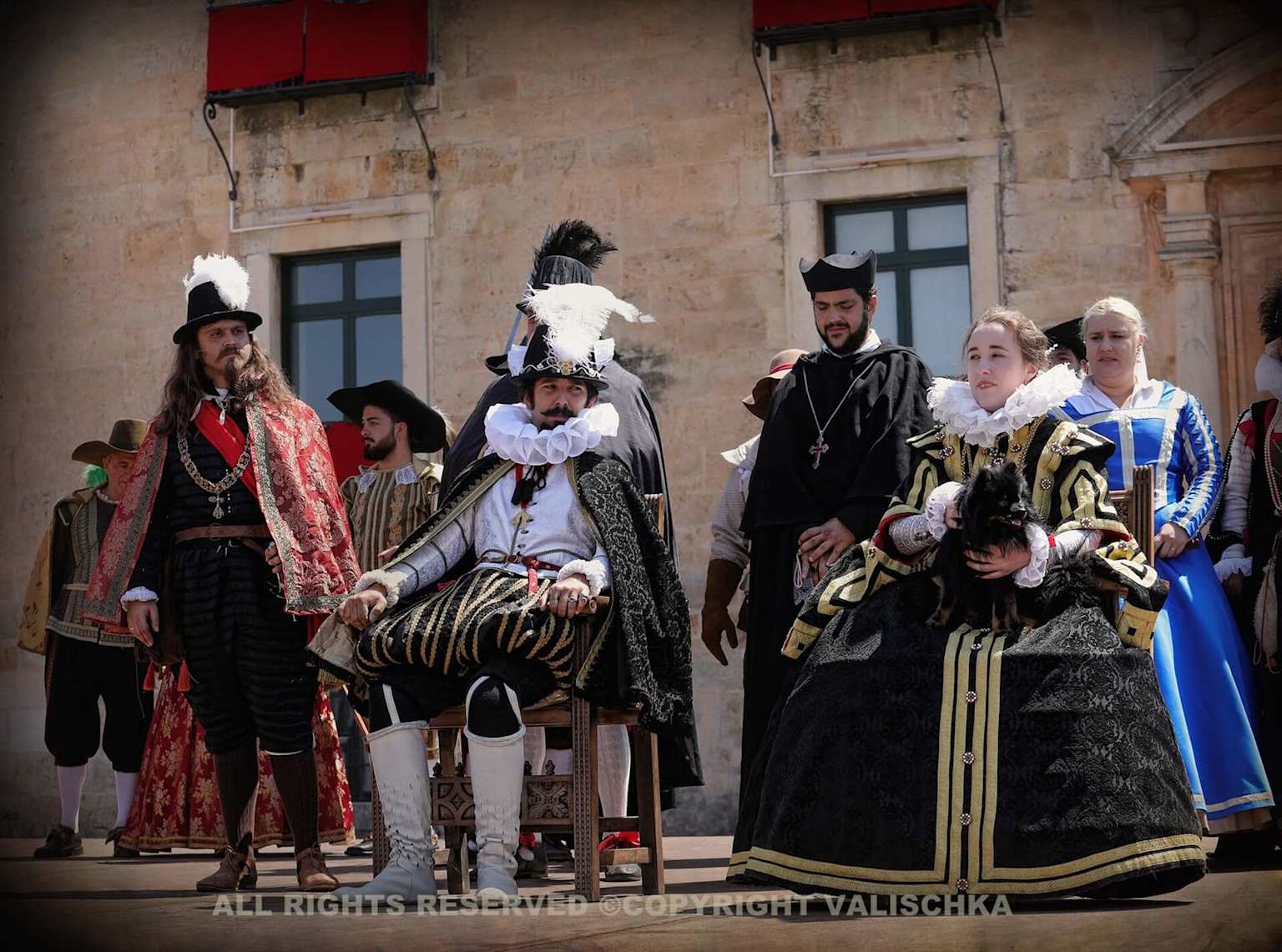 Group of historical reenactors dressed as Spanish Tercios, showcasing authentic period costumes and the immersive nature of living history