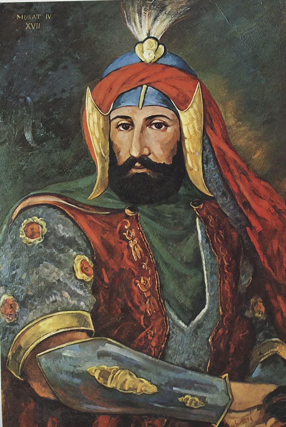 Portrait of Sultan Murad IV, an Ottoman Empire ruler, depicted in traditional royal attire.