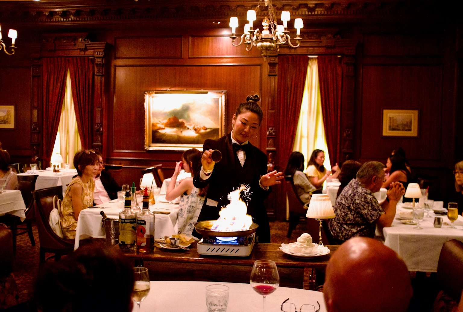 Hy's Steak House Waikiki offers an elegant dining experience with classic steakhouse ambiance and impressive tableside flambé service