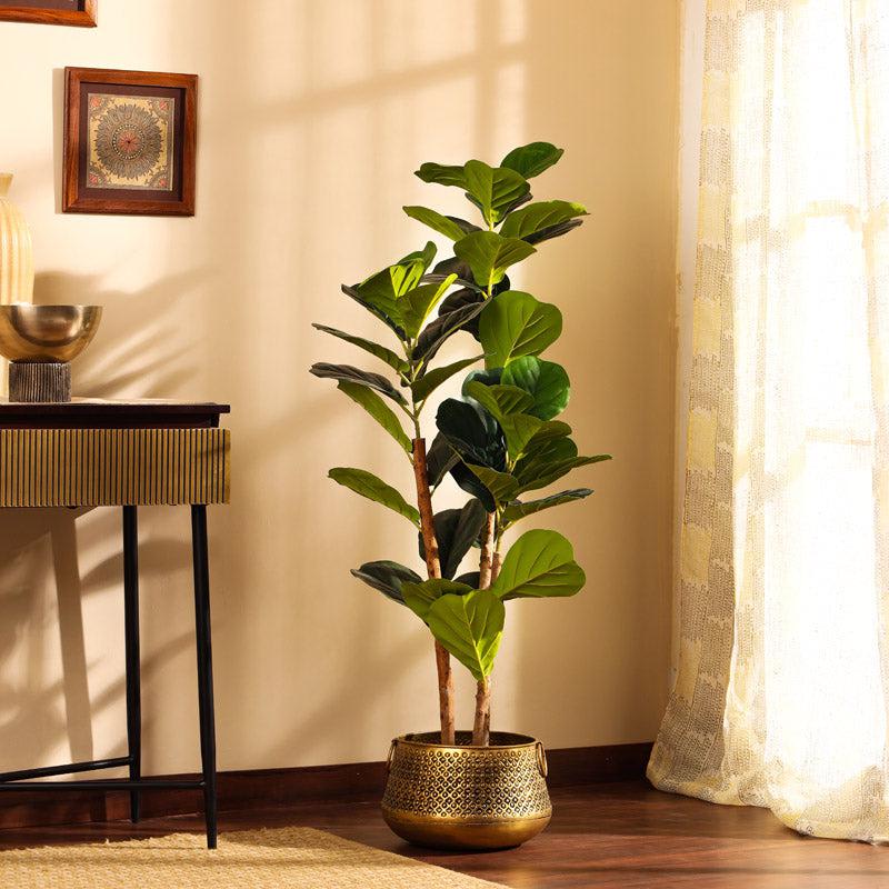 Artificial fiddle leaf fig in modern interior