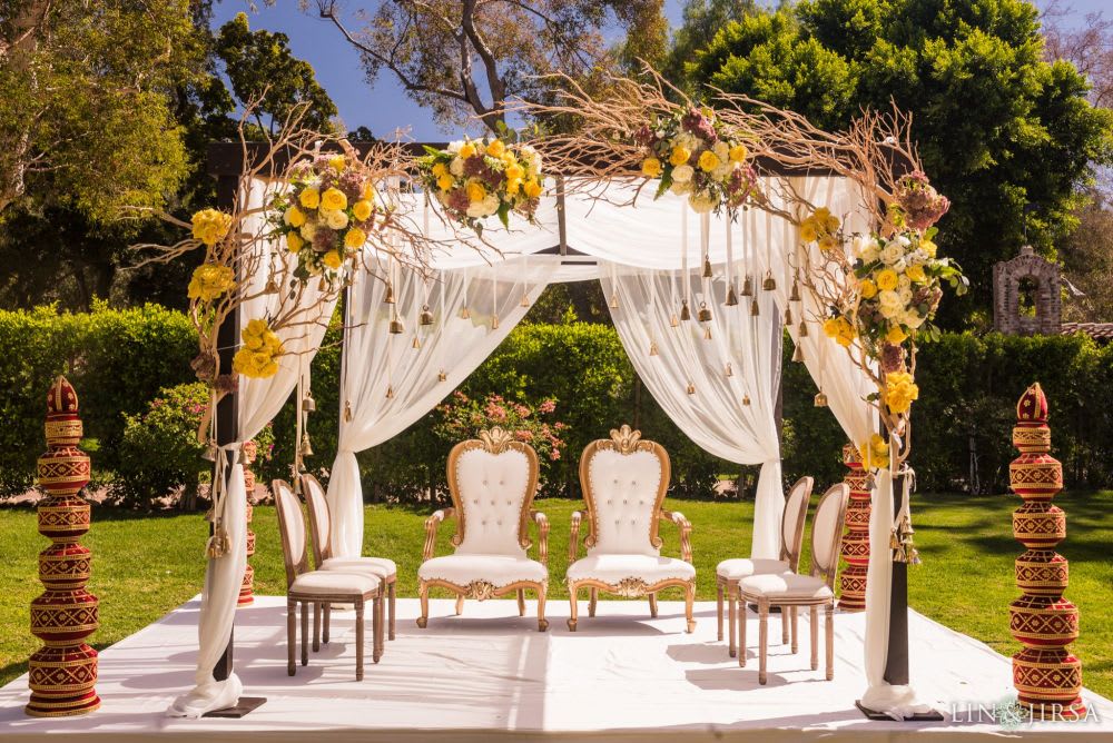 Outdoor Indian wedding mandap