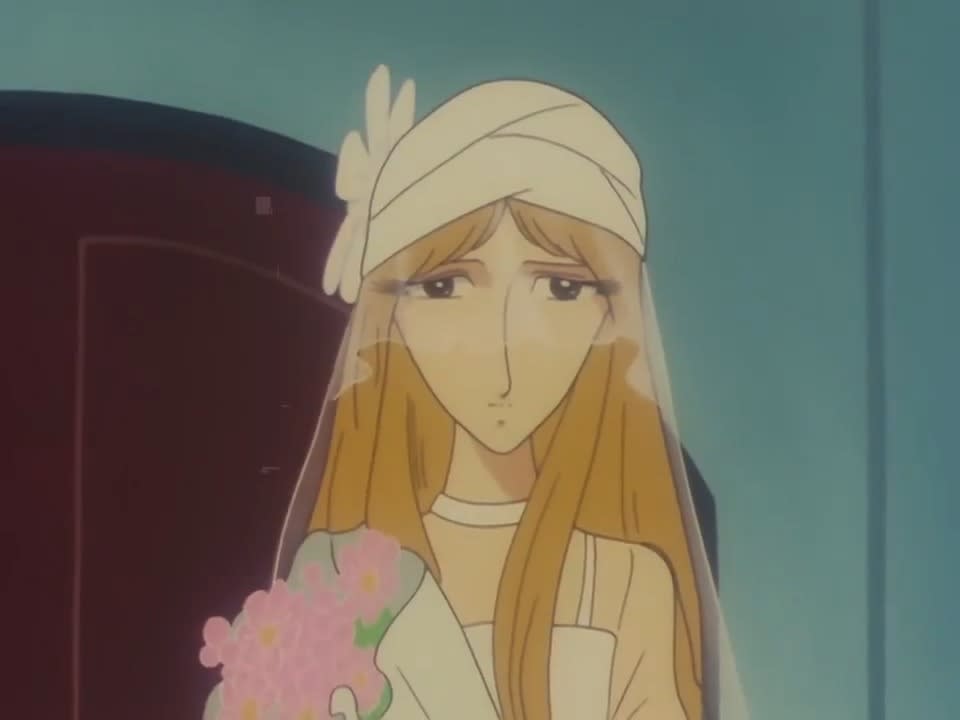 Claire from Galaxy Express 999, depicted with a crystal glass body, symbolizing themes of immortality and human fragility