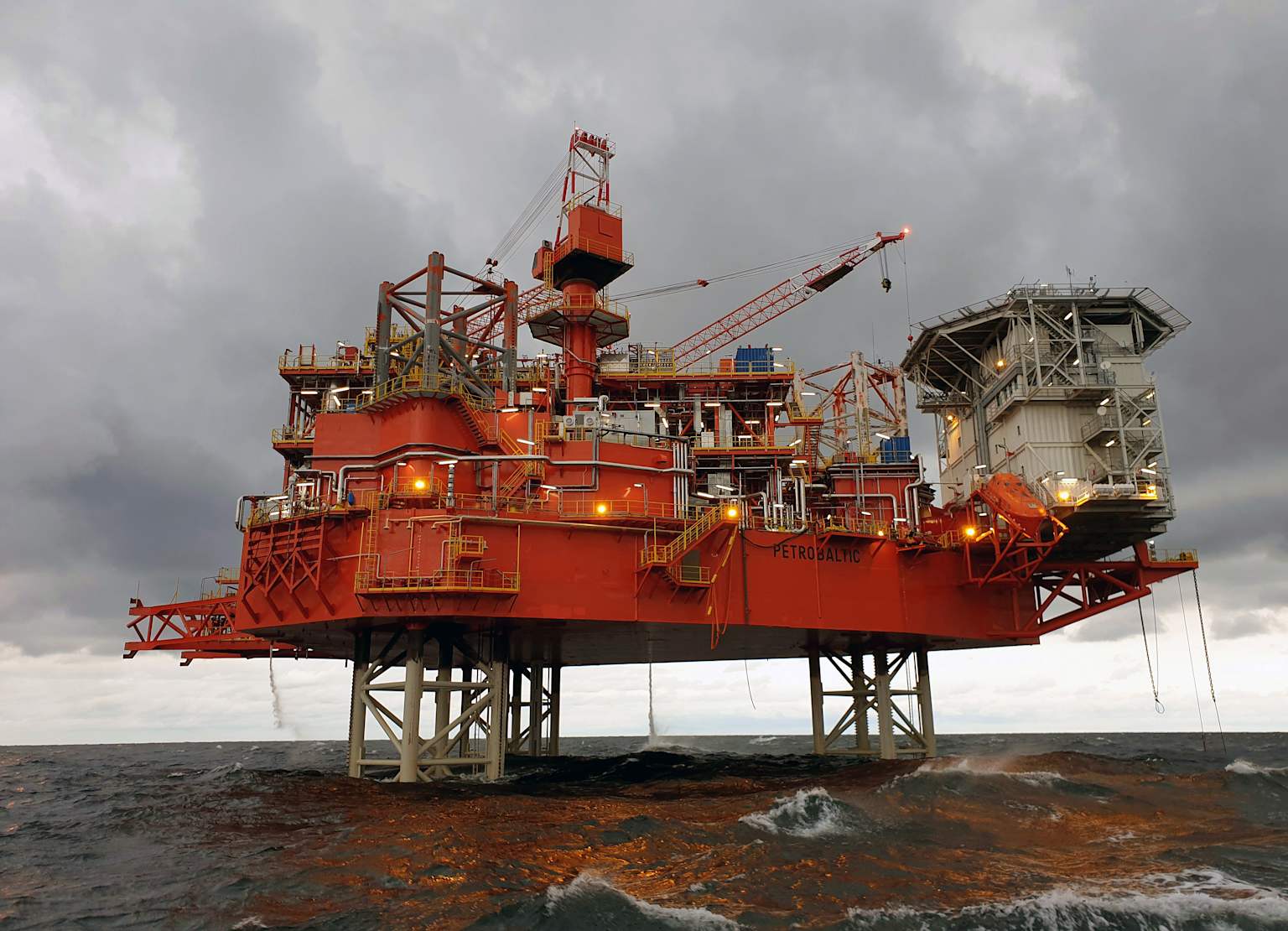 Petrobaltic offshore oil drilling platform in the Baltic Sea operated by Poland