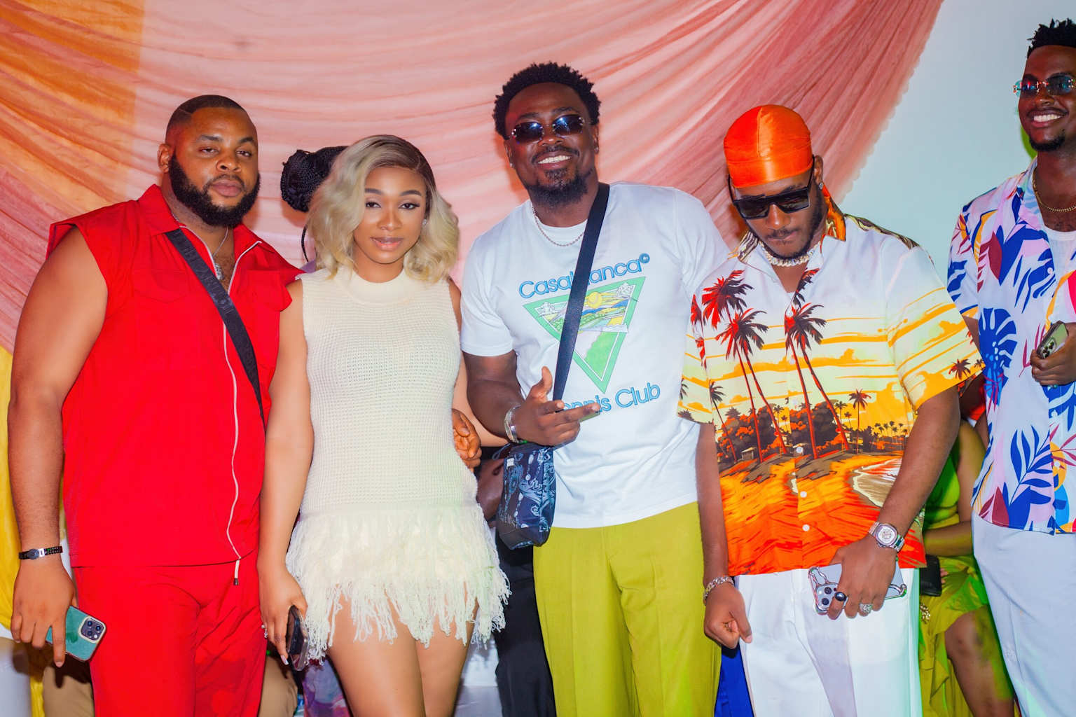 Ruth Kadiri and others at a Nollywood end-of-year party, showcasing vibrant fashion and celebrity socializing