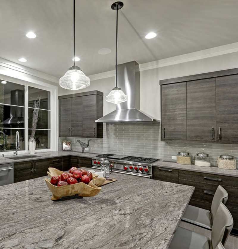Granite countertop with natural stone patterns
