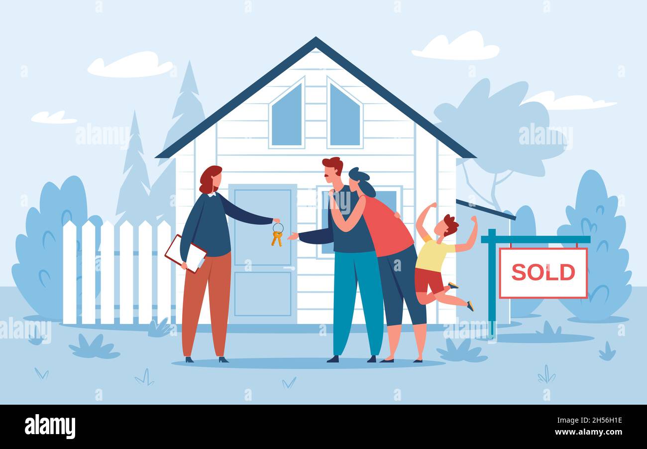 Family buying new house - Buy Property