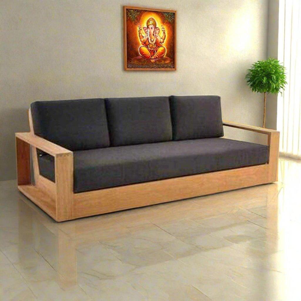 Teak wood sofa with modern design