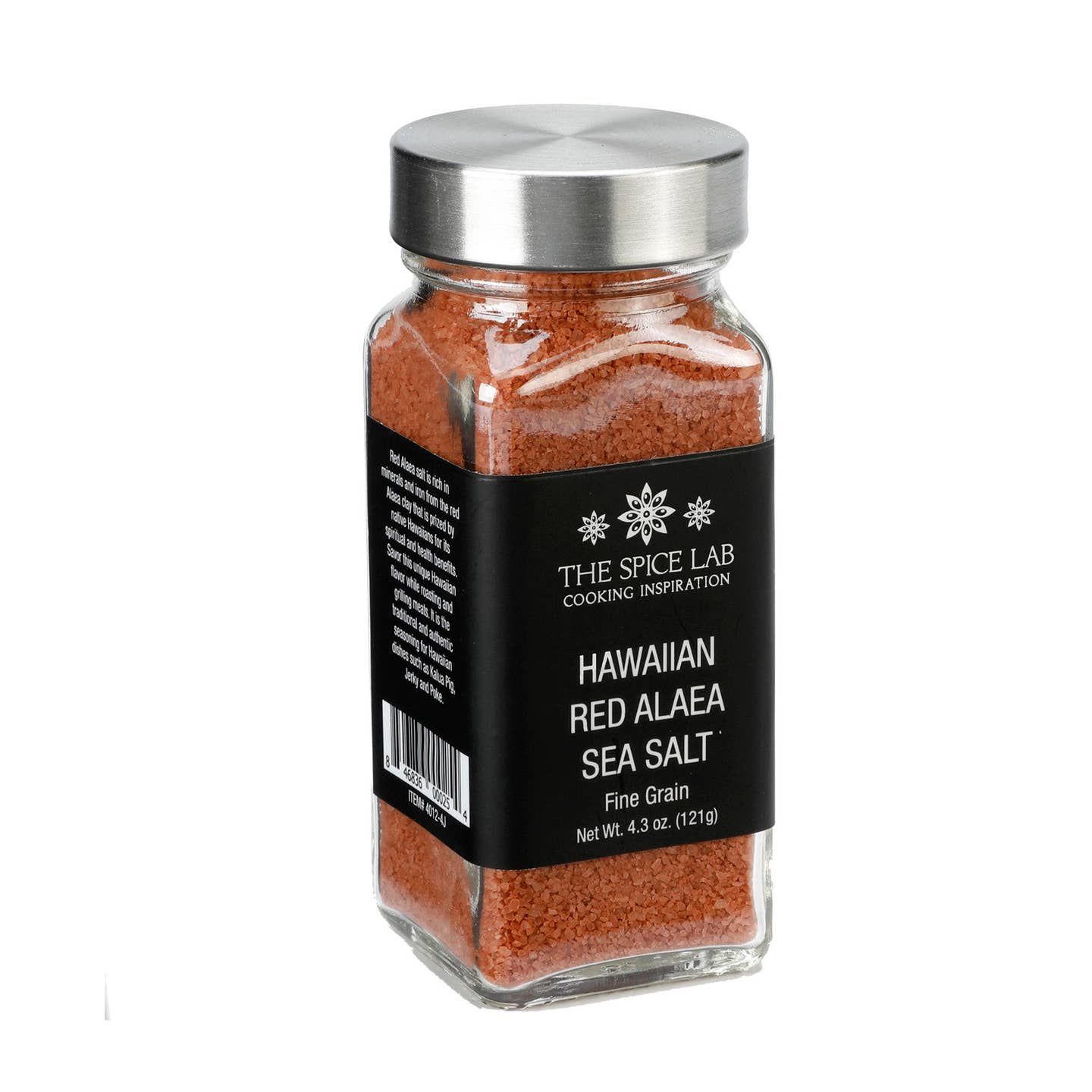A jar of authentic Hawaiian red alaea sea salt known for its distinctive color and cultural significance