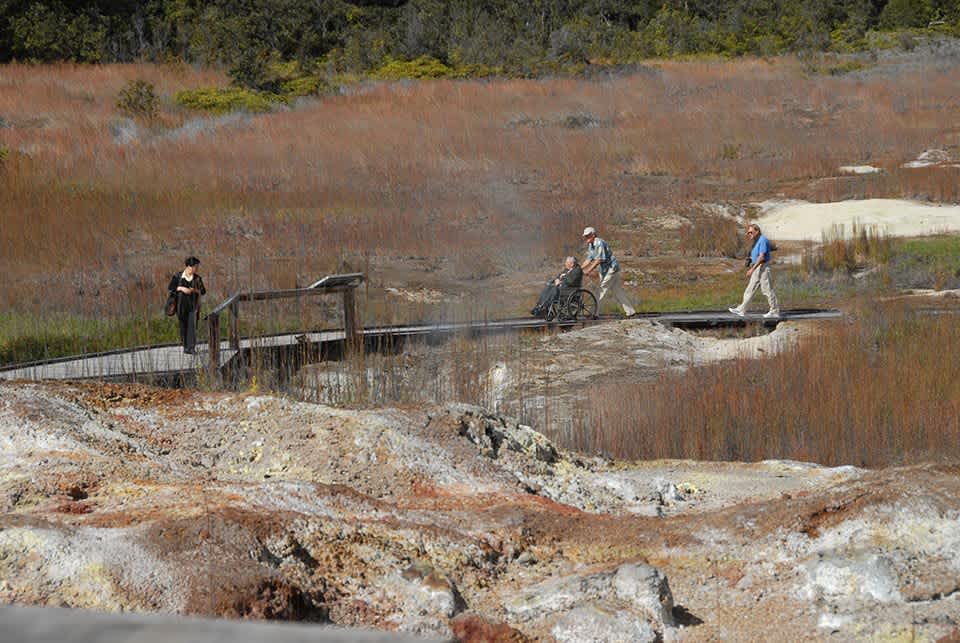 Accessible boardwalk trail at Hawaiʻi Volcanoes National Park perfect for families with grandparents and wheelchair users