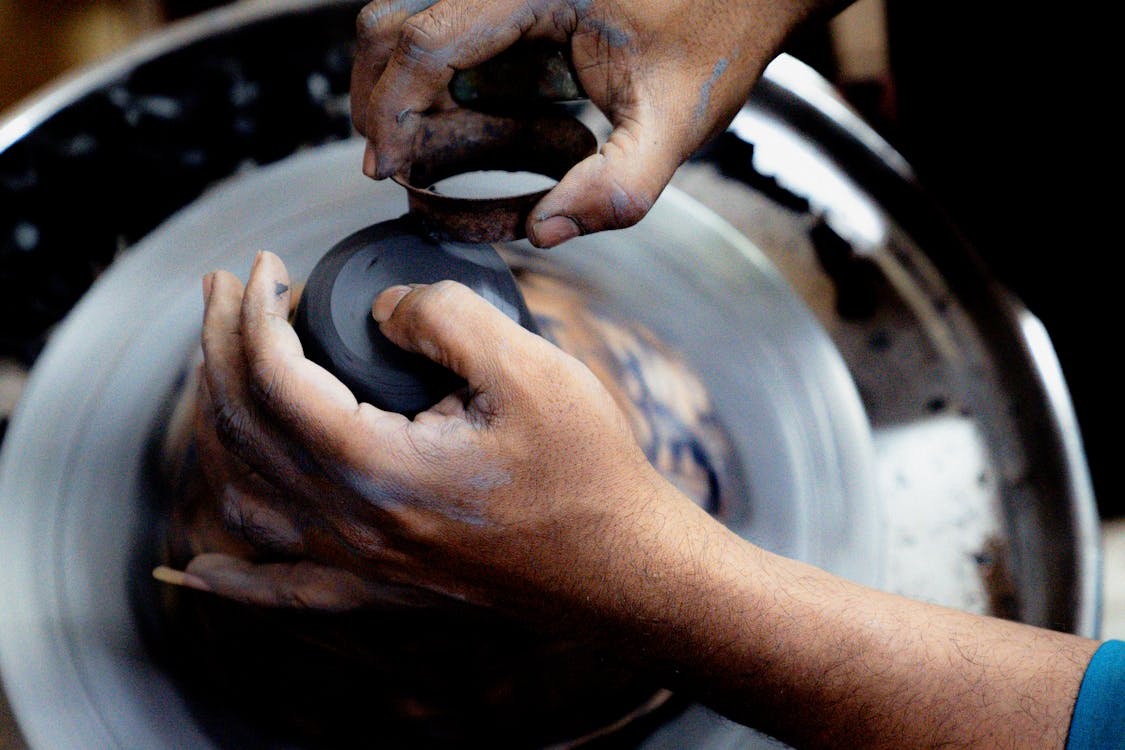 Pottery wheel in action